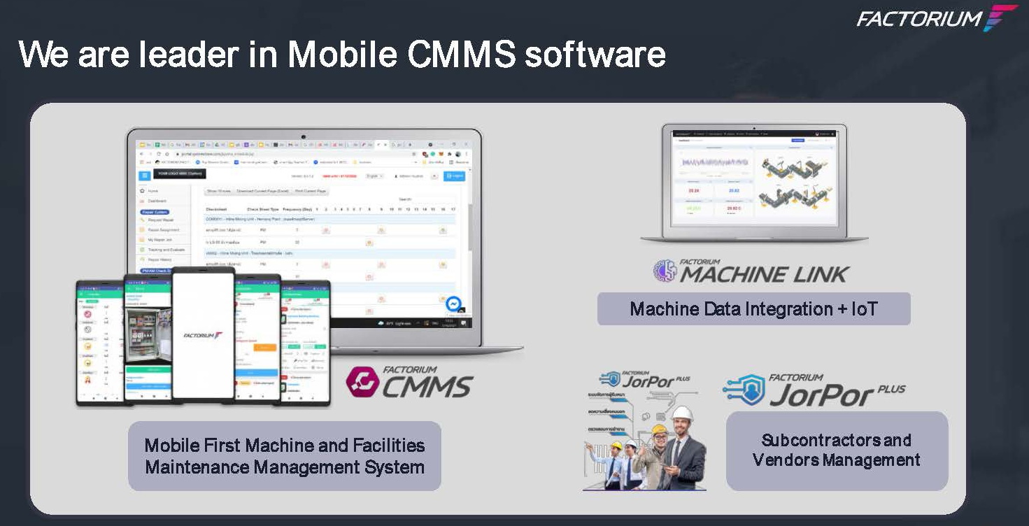 screenshot of Factorium CMMS